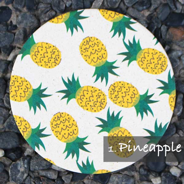 りっぷうや おしゃれな珪藻土コースター FUN FRUIT パイナップル | Pinapple
