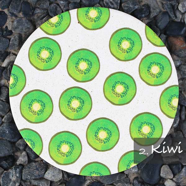 りっぷうや おしゃれな珪藻土コースター FUN FRUIT キウィ | Kiwi