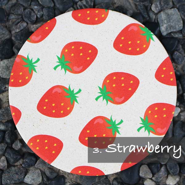 コースター 珪藻土 FUN FRUIT ストロベリー | Strawberry