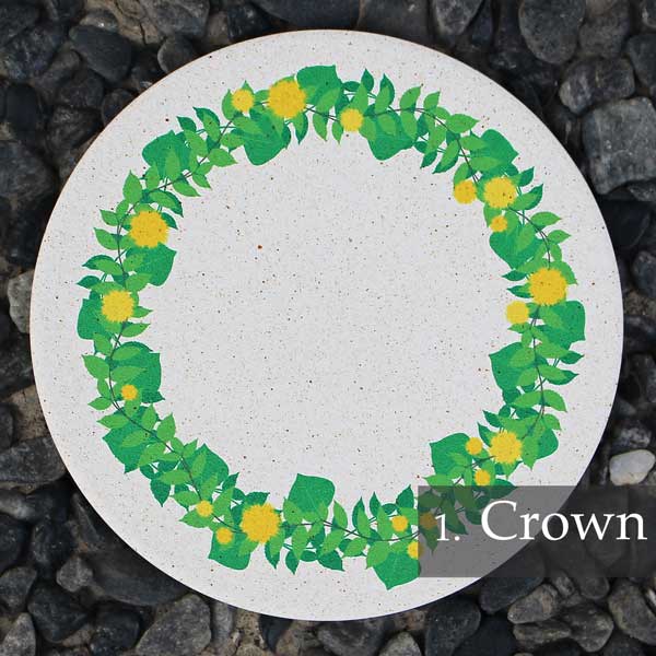 りっぷうや おしゃれな珪藻土コースター Green Decollation Crown