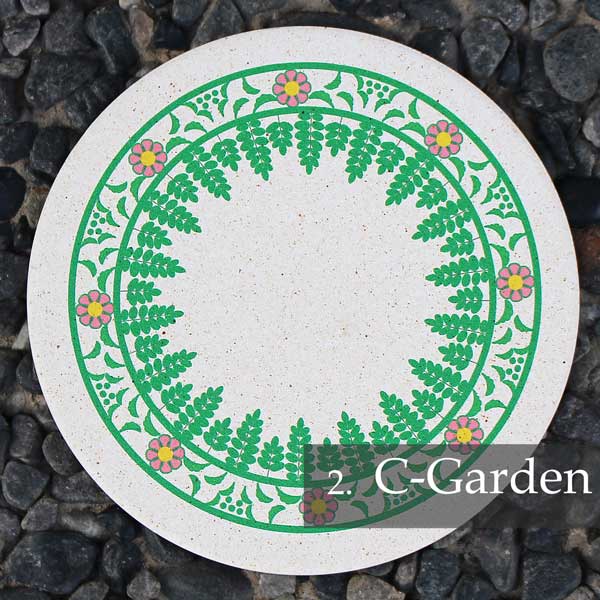 りっぷうや おしゃれな珪藻土コースター Green Decollation C-Garden