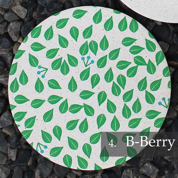 りっぷうや おしゃれな珪藻土コースター Green Decollation B-Berry