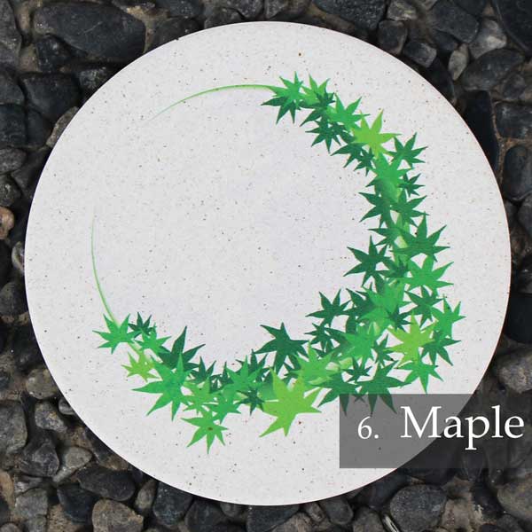 りっぷうや おしゃれな珪藻土コースター Green Decollation Maple