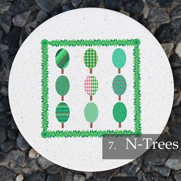 りっぷうや おしゃれな珪藻土コースター Green Decollation N-Trees