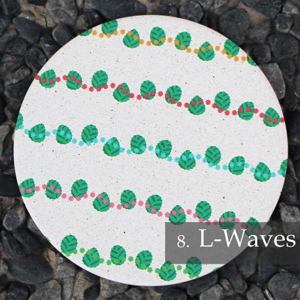 りっぷうや おしゃれな珪藻土コースター Green Decollation L-Waves