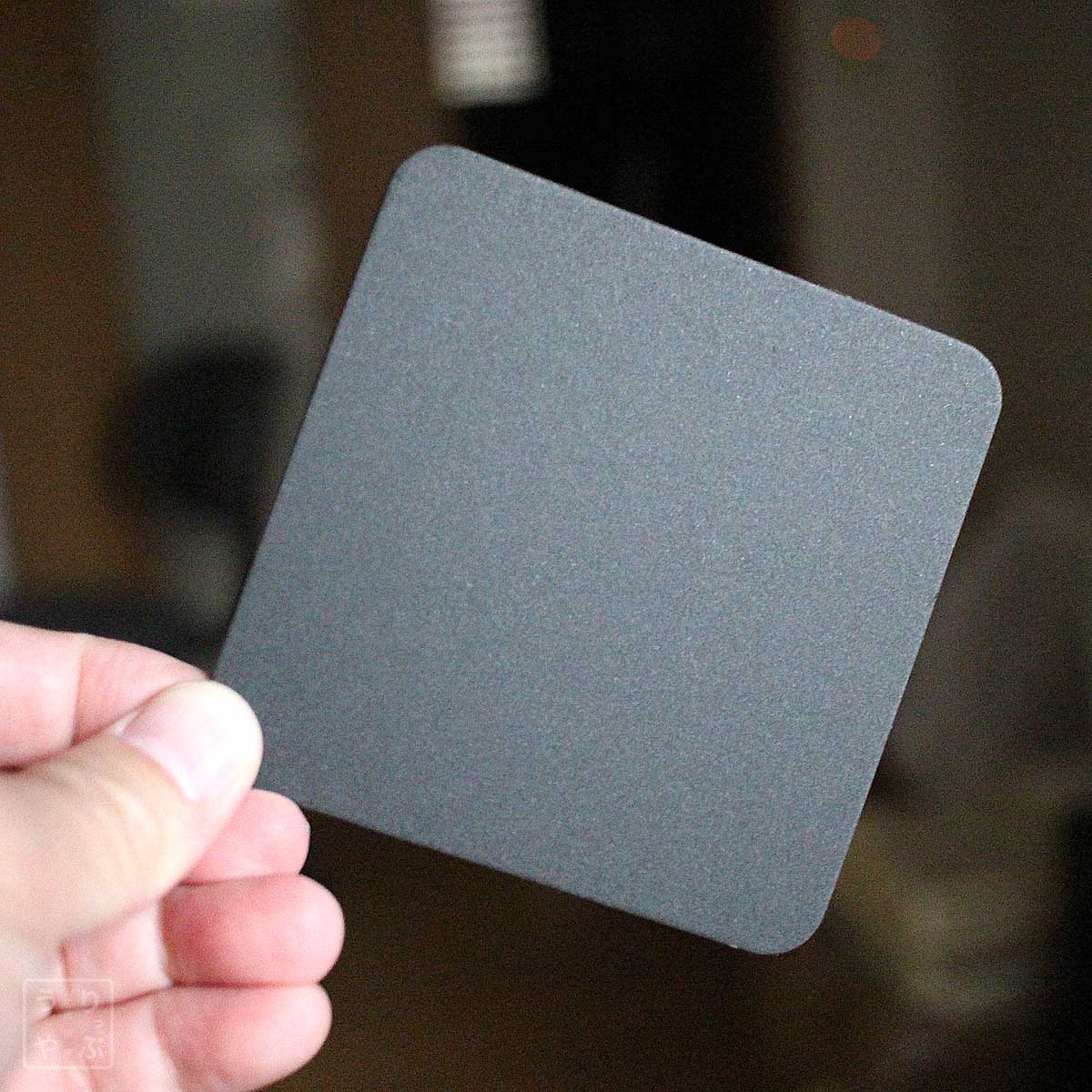 紙製コースター ブラック 黒 角型 9cm角 0.8mm厚 1枚