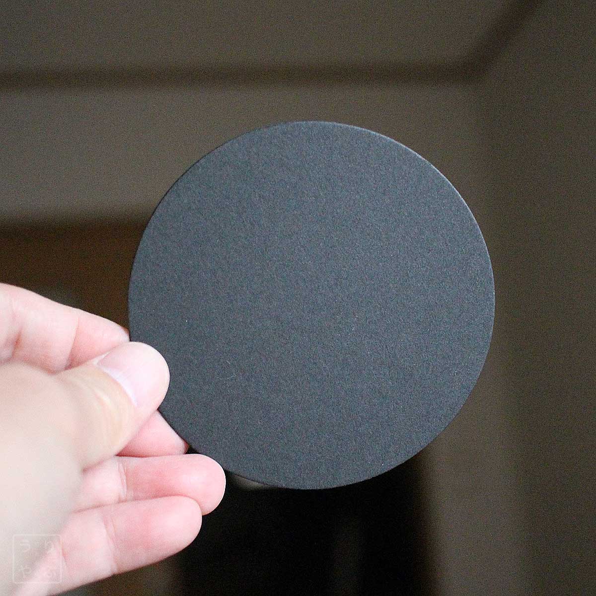 紙製コースター ブラック 黒 丸型 9cm径 0.8mm厚 1枚