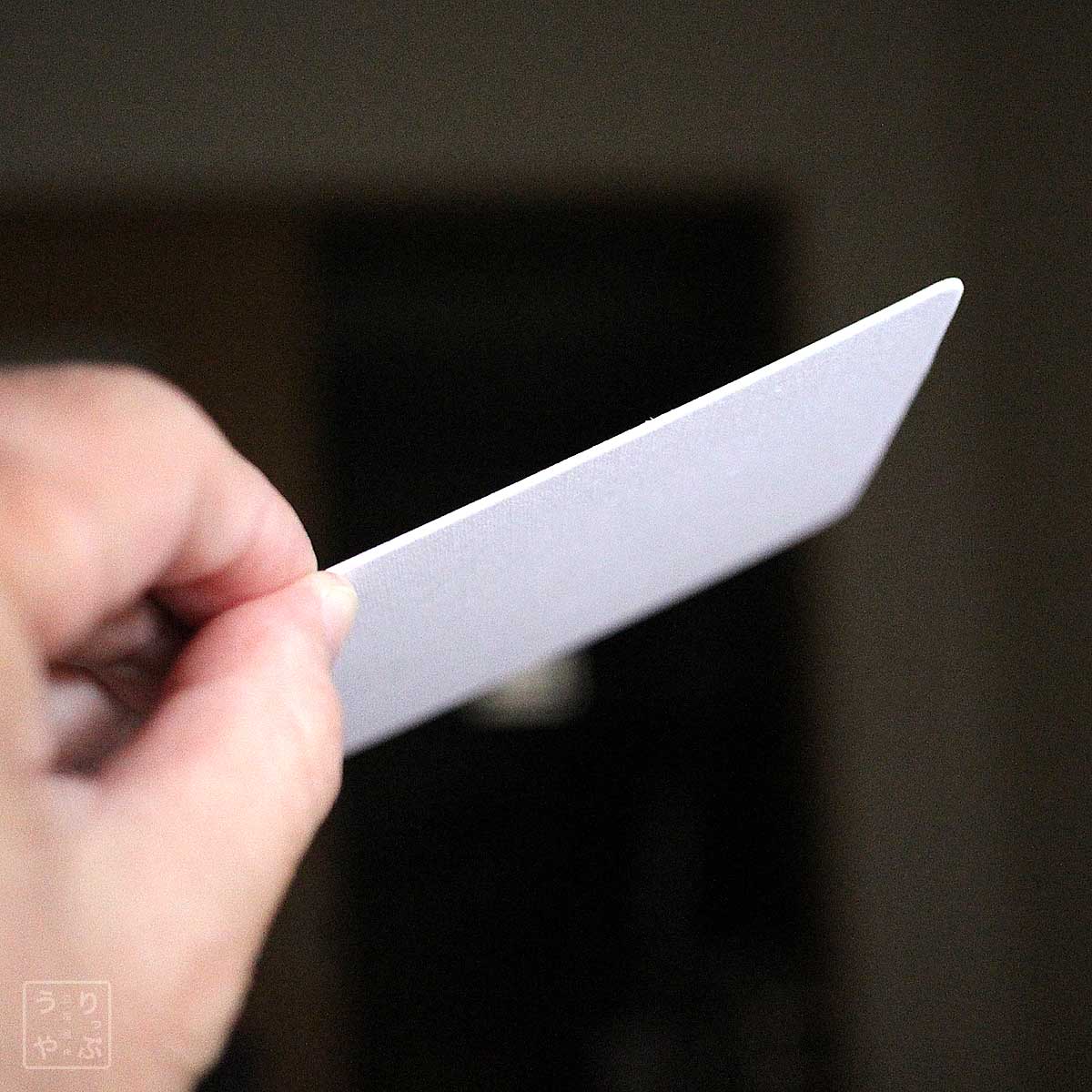 紙製コースター 白 角型 9cm角 1mm厚 10枚 横から